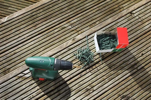 screw, wooden decking, fix, repair, box, drill bit, cordless, electric, battery, power, tool, construction, equipment, boards, planks, detail, surface, floor, outdoor, chuck, handyman, diy, work, hardware, walkway, wooden decking, wooden decking, handyman, handyman, handyman, diy, diy, diy, diy, diy. Which deck and patio jobs actually belong in the lineup?